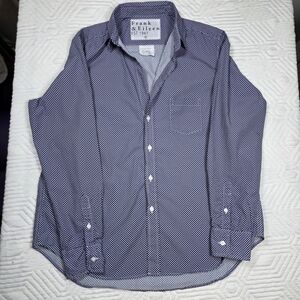 Frank & Eileen Micro Dot Small Blouse Button Up Long Sleeve Dress Shirt Size S
